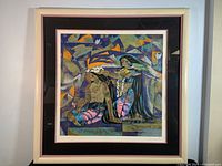 Overall view of framed serigraph