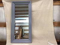 Full vertical view of the mirror showing its size and frame color.