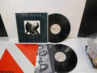 Van Halen Fair Warning album cover with vinyl record partially out