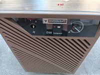 Close-up of Mastercraft D35 Frostguard label and control panel with settings and indicator lights.