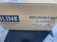 Photo showing the side of the box with ULINE branding and model number S-13433.