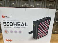Photo of Lifepro Bioheal Red Light Therapy Panel box showing product image and brand logo.
