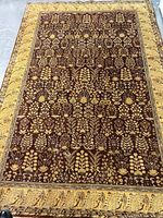 Full view of carpet laid flat showing overall pattern