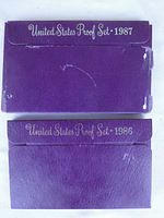 Purple envelope-style packaging showing 'United States Proof Set 1987'