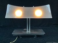 Front view of lamp illuminated