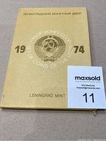 Outer cover of the coin set with USSR and Leningrad Mint markings from 1974.