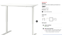Catalog style product image showing the desk sold new online with branding and price.