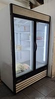 Front view of two-door freezer showing overall condition and features