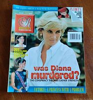 Cover of Royalty Magazine Volume 15 Number 1 featuring Princess Diana with headline 'Was Diana murdered? The conspiracy theories gather strength'.