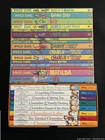 Stack of 14 Roald Dahl books and 8 Clementine books showing titles and condition