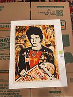 Full front view of print on cardboard background showing design and overall condition.