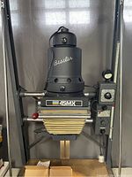 Front view of Beseler 45MX enlarger head mounted on adjustable column stand