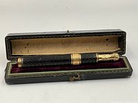 Pen resting in open presentation case showing body and interior lining
