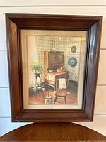 Front view of framed vintage country kitchen print depicting farmhouse kitchen decor