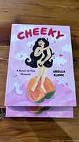 Front view of two 'Cheeky' hardcover books stacked with visible colorful cartoon cover by Ariella Elovic.