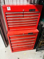 Front view showing both top and bottom chests stacked