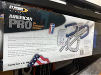 Box of St. Pierre American Professional Series Horseshoes showing product details and components included in the set