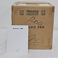 Original cardboard box labeled Dynamo 300 with user manual placed in front
