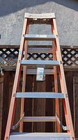 Full view of the Louisville 7 foot ladder showing top and rails