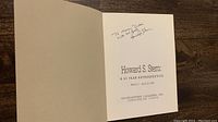 Photo of the signed title page of the book showing the handwritten inscription by Howard S. Stern.