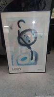 Full framed abstract art poster showing the whole artwork and frame, with Miró signature and edition details visible.