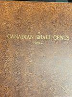 Brown leather-like album cover titled 'CANADIAN SMALL CENTS 1920 -'
