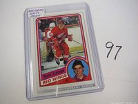 Front of the Steve Yzerman hockey card showing him in Red Wings uniform, labeled 'Anniversary Series Rookie' with name and team details.