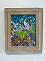 Framed original abstract acrylic oil painting by Juanita Tice Paulino titled "Escapism"