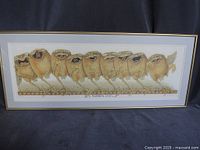 Full view of framed serigraph showing entire chorus line imagery