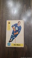 Front of 1958 Gary Aldcorn Parkhurst hockey card showing player in Toronto Maple Leafs uniform with name and number 18 on top left.
