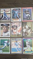 Front view of 9 Bo Jackson sports cards showing players in various baseball and football poses