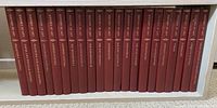 Photo showing all 21 volumes of the History of Art series by Heron Books, arranged in a row with spines visible.