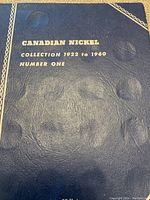 Blue album cover with gold embossed text, labeled 'Canadian Nickel Collection 1922 to 1960 Number One'
