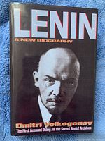 Front cover of the book 'Lenin: A New Biography' by Dmitri Volkogonov showing portrait of Lenin and text
