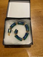 Overhead view of bracelet in presentation box