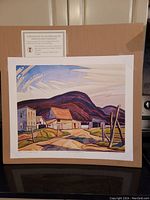 Front view of the unframed print "West Guildford" by AJ Casson with certificate of authenticity attached on top left