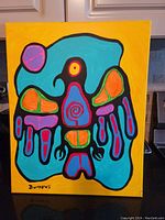 Frontal view of entire painting showing composition and color distribution