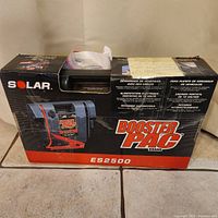 Front view of Solar Booster Pac ES2500 box showing product image and branding.