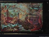 Full view of the 1970s Abraxus psychedelic poster showing detailed swirling and surreal psychedelic artwork.