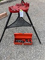 Ridgid 450 Tristand pipe vise stand with toolbox underneath