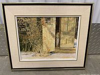 Full view of the framed acrylic artwork showing a doorway with detailed vines growing along the walls.