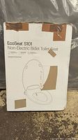 Photo of the EcoSeat S101 Non-Electric Bidet Toilet Seat box showing the model name and non-electric bidet toilet seat feature.