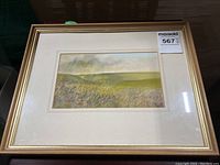 Framed watercolour painting by Ken Messer with visible gold frame and matting