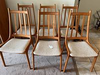 Front view of all six chairs arranged in two rows