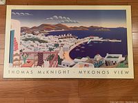 Full view of the Thomas McKnight Mykonos View artwork showing the entire print and colors.