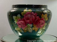 Front view of the large Royal Bonn porcelain vase showing the full floral design.