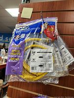 Front view of the packaged gas connectors showing the BrassCraft logo, product information stating 3/8" diameter and 36" length, and suitability for use with space heaters and dryers.