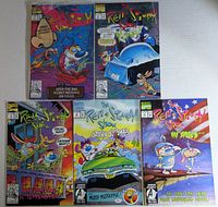 Twelve Ren & Stimpy Show comics displayed, showing colorful covers and multiple issues.
