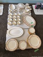 Overview of entire Noritake Pacific Majesty china set on floor