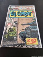 Front cover of G.I. Combat #185 comic book showing tanks in urban combat and title text.